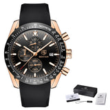 Luxury Chronograph Watch with Silicone Strap