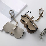 New PU Sunglasses Bag Portable Eyeglass Case Sunglasses Protection Cover Cute Eyeglass Clip Simple Eyeglass Bag Pendant