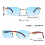 UV400 Punk Sunglasses Fashion Gradient Frameless Eyewear Rectangle Sun Glasses for Women & Men