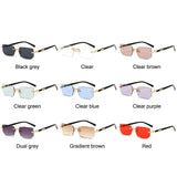 Fashion Frameless Rectangle Sun Glasses for Men Women Trendy Rimless Sunglasses Summer UV400 Shades Retro Traveling Eyewear