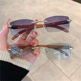 UV400 Punk Sunglasses Fashion Gradient Frameless Eyewear Rectangle Sun Glasses for Women & Men