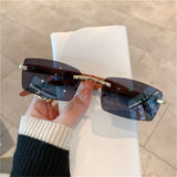 UV400 Punk Sunglasses Fashion Gradient Frameless Eyewear Rectangle Sun Glasses for Women & Men