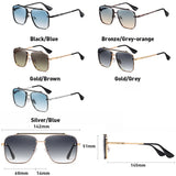 New Gradient Sunglasses for Men Fashion Metal Big Frame Sun Glasses Brand Design Luxury